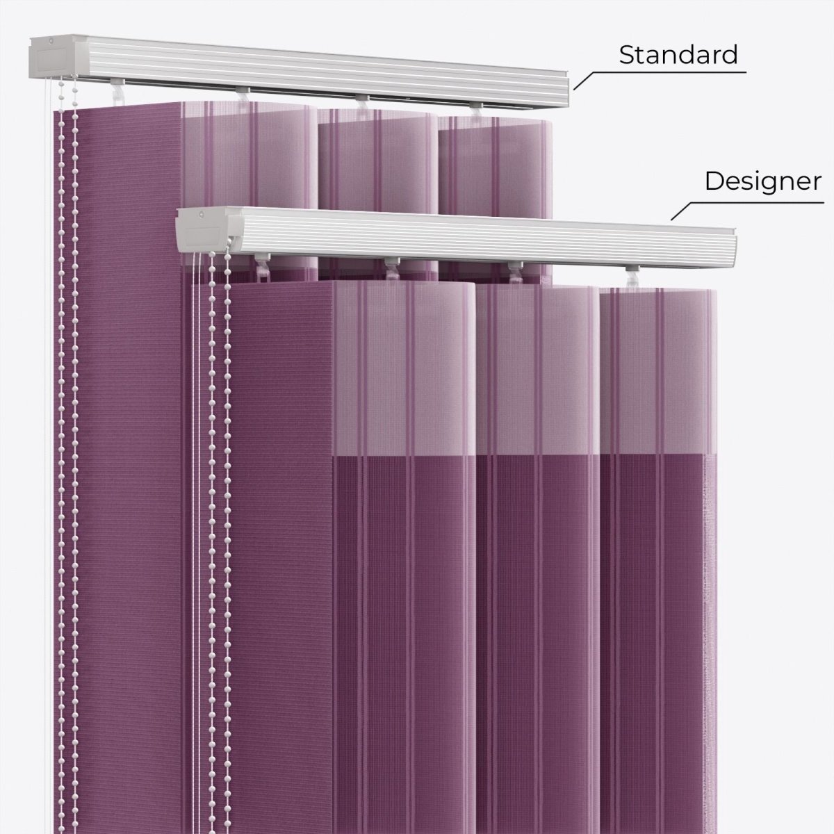 Stripe Winter Bloom Day & Night Vertical Sheer 40cm - Zen Shades