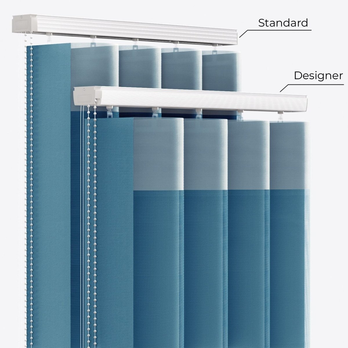 Supreme Metal Blue Day & Night Vertical Sheer 33cm - Zen Shades