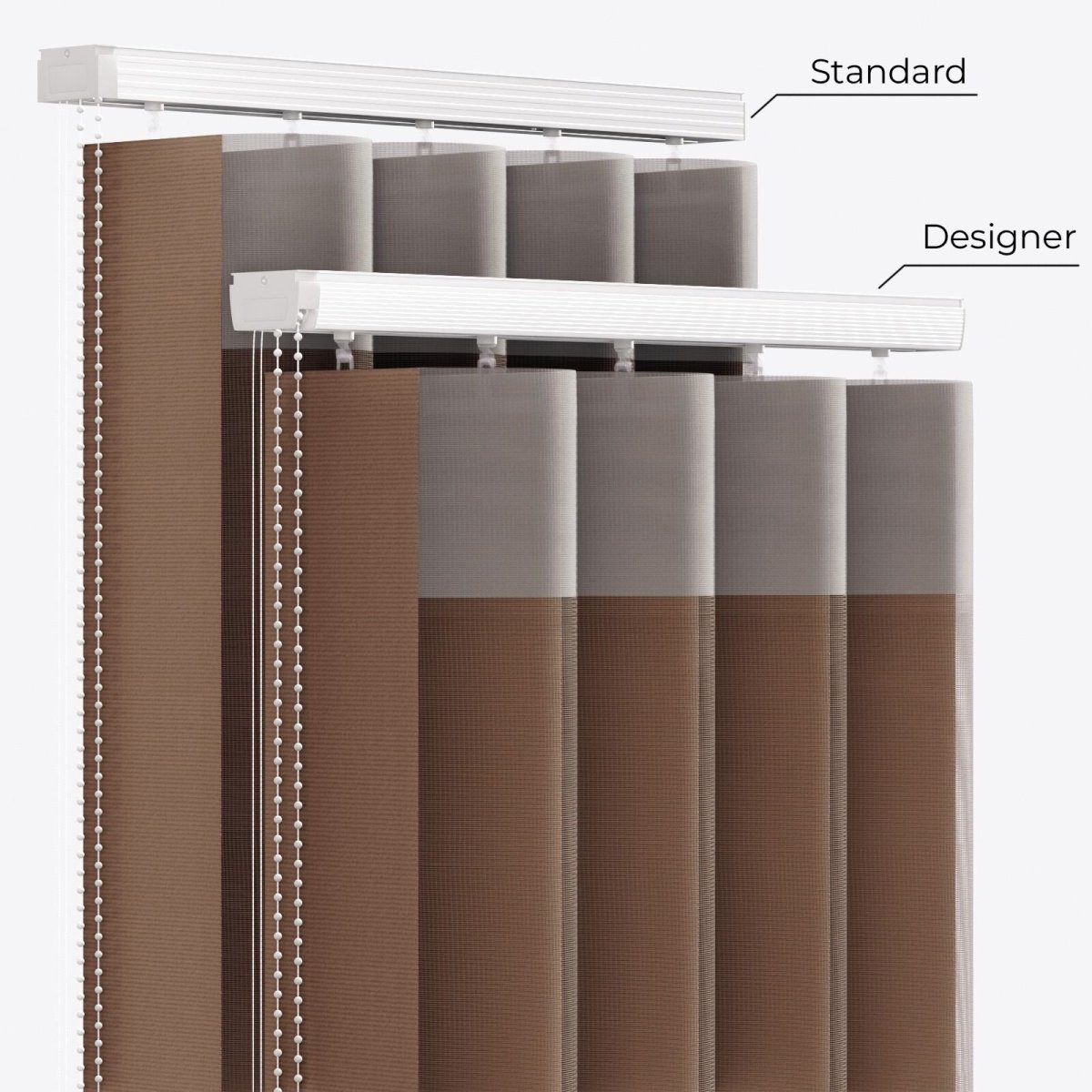 Supreme Terra Brown Day & Night Vertical Sheer 33cm - Zen Shades