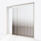 Supreme White & Steel Grey Print Day & Night Vertical Sheer 33cm - Zen Shades