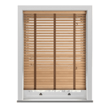 Tuscan Oak Real Wooden Blinds With Toffee Tapes - Zen Shades