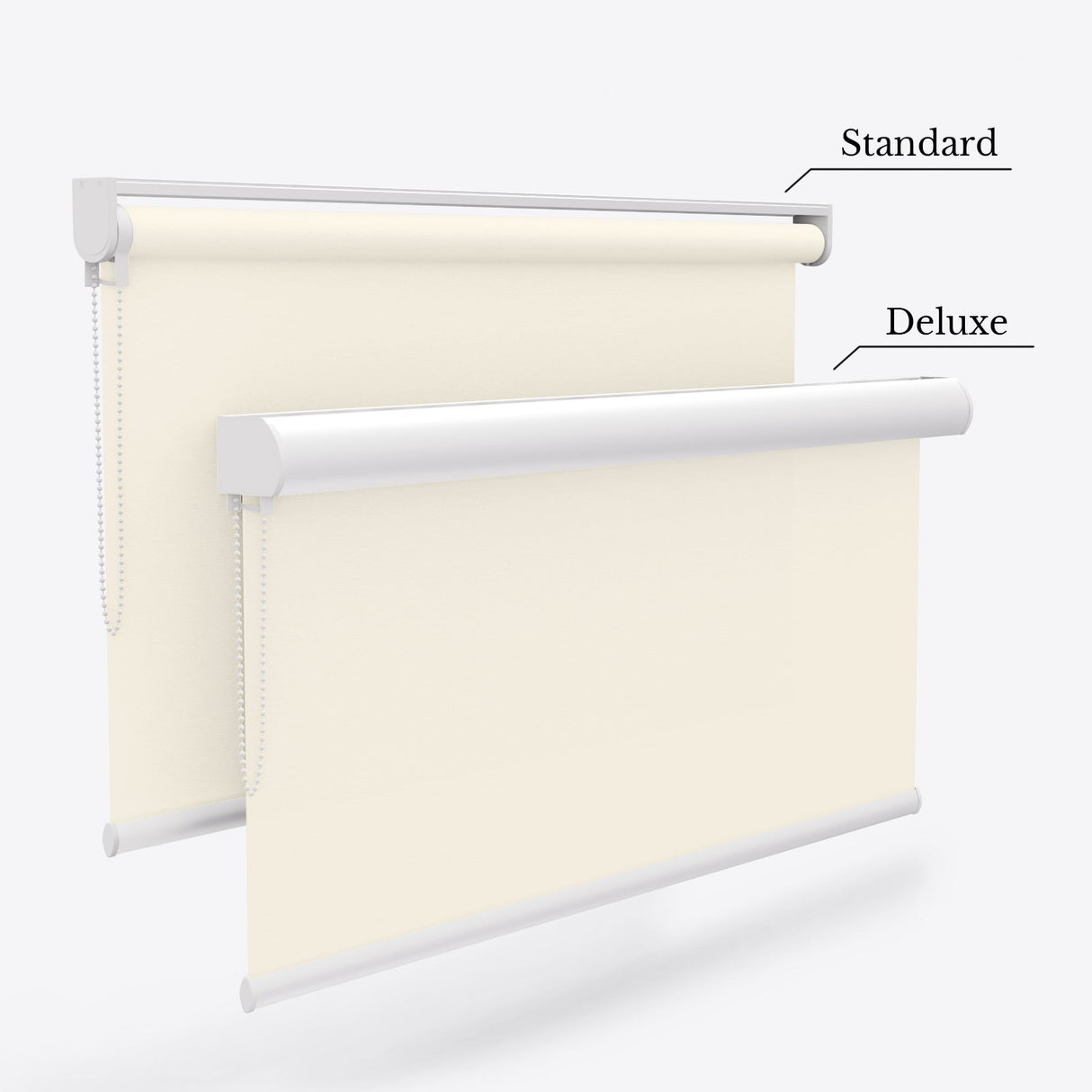 Vogue Pepper White Roller Blinds - Zen Blinds